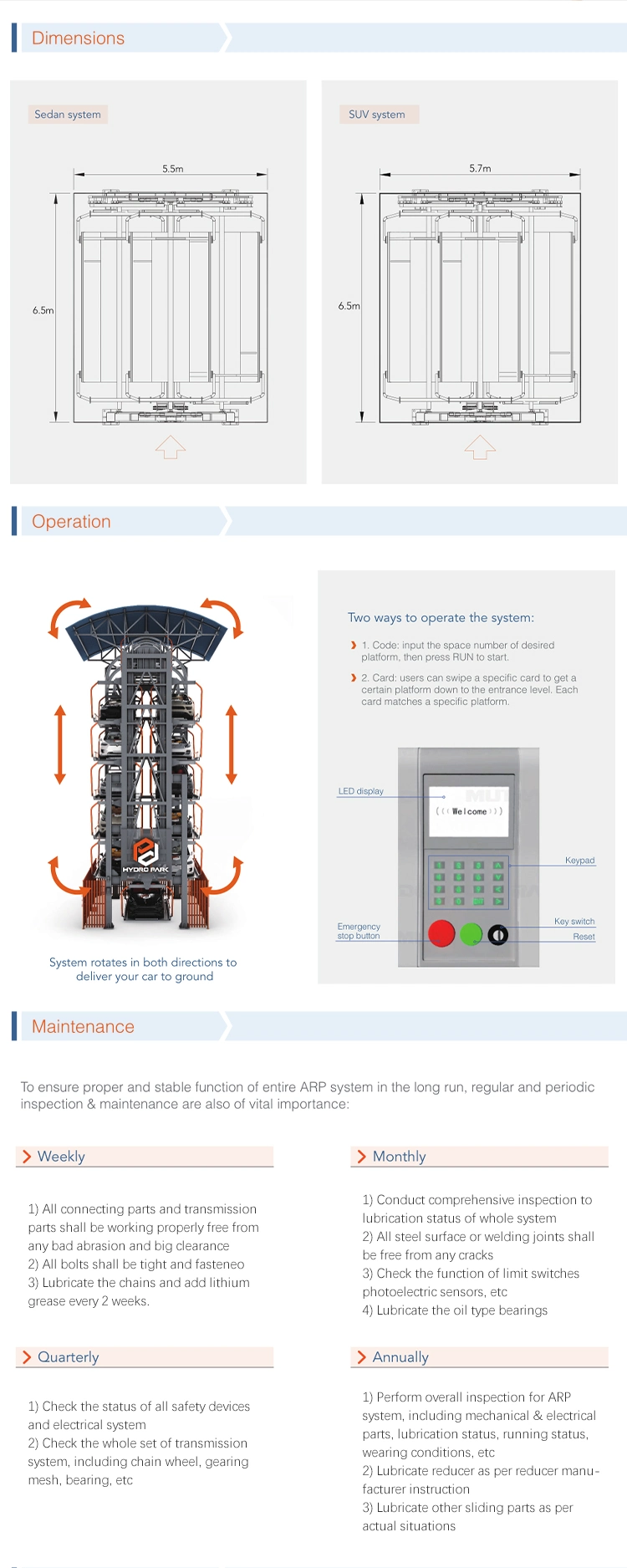 CE Certificated Smart Semi-Automated Rotary Parking Systems